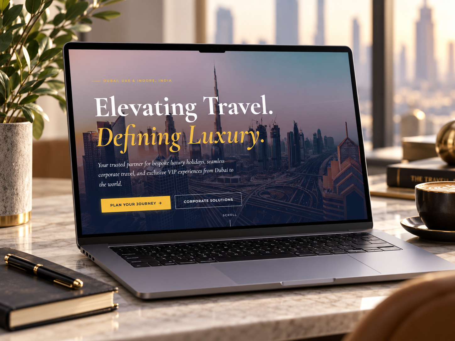Luxury Travel Website Laptop Mockup