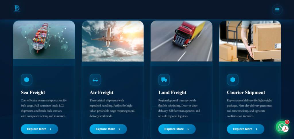 Bayscape Shipping Website Development