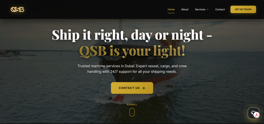 Architecting 24/7 Digital Authority for Dubai's Premier Ship Agency Website Mockup